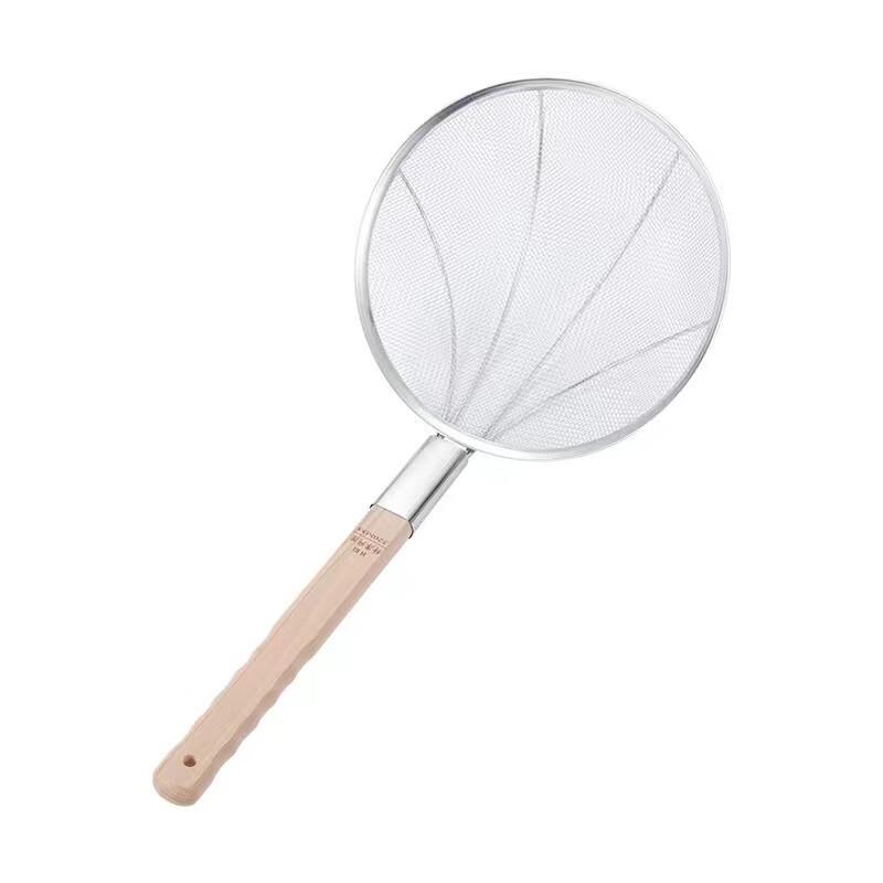 Chuangfa Commercial Stainless Steel Bamboo Handle Mesh Skimmer