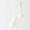Female Spring and Autumn Pure Color Sweet with Three Lace in The Tube Pile Pile Cotton Socks