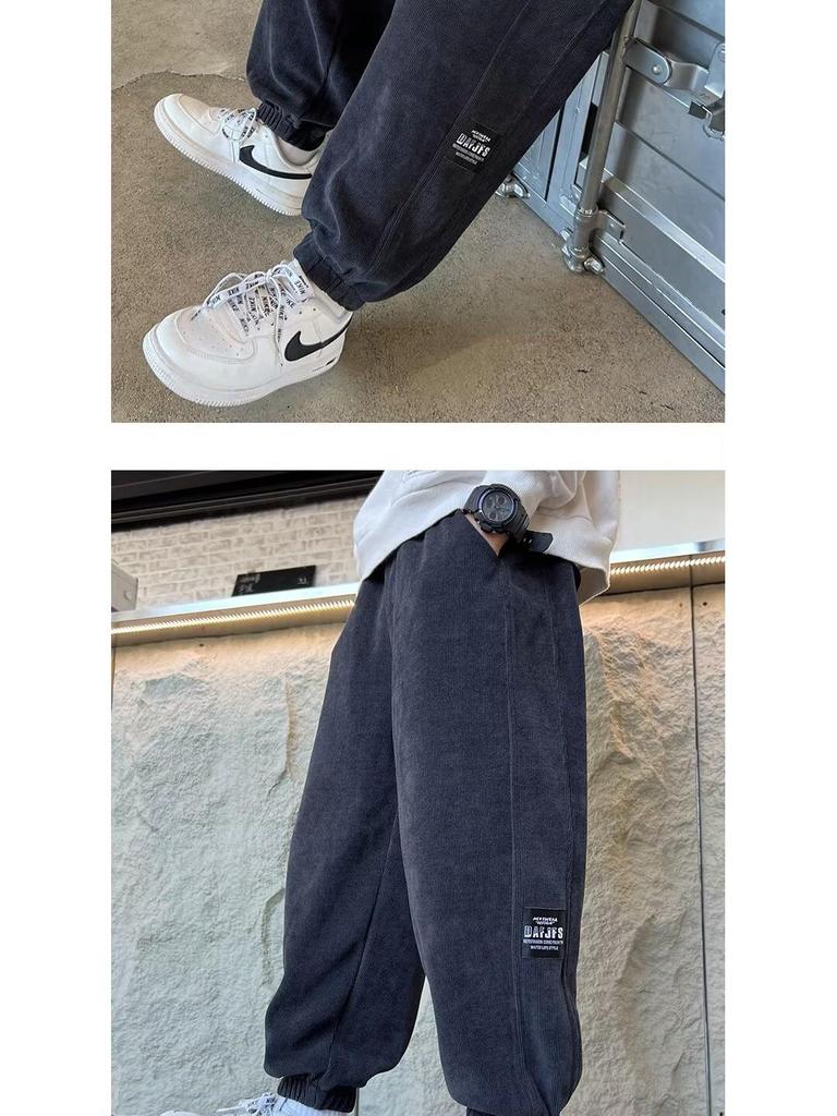 Boys' Fleece-Lined Casual Pants for Autumn/Winter 2025 - Sports Style