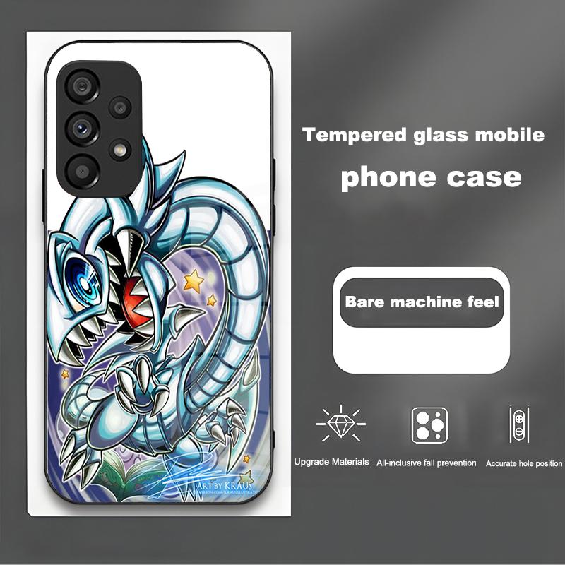 Yu-Gi-Oh! For Samsung Galaxy Note 8 9 S10 Plus S20 S21 FE S23 Ultra A12 A13 A32 A33 New Cartoon Tempered Glass Phone Case