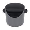 Coffee Knock Box Plastic Rubber Grind Disposal Dump Bin with Bar for Coffee Bar Kitchen Grey