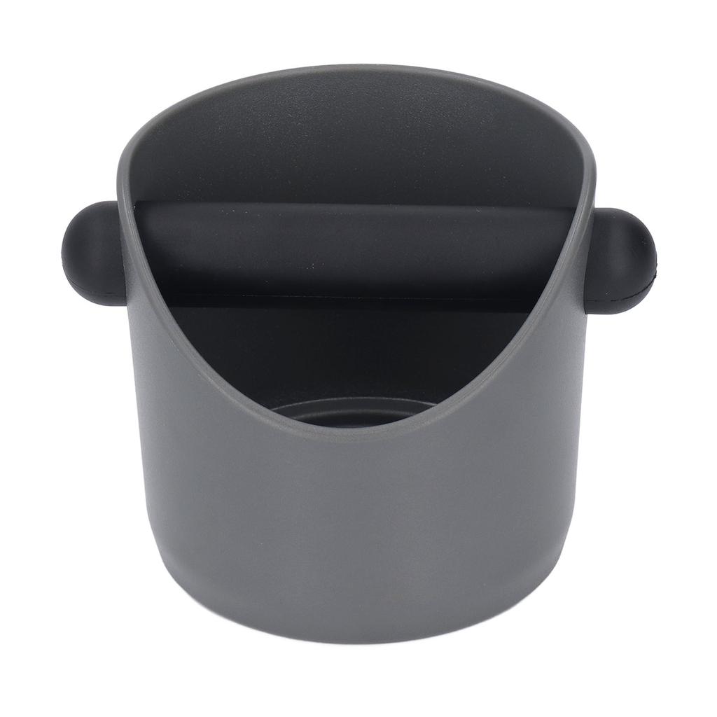 Coffee Knock Box Plastic Rubber Grind Disposal Dump Bin with Bar for Coffee Bar Kitchen Grey