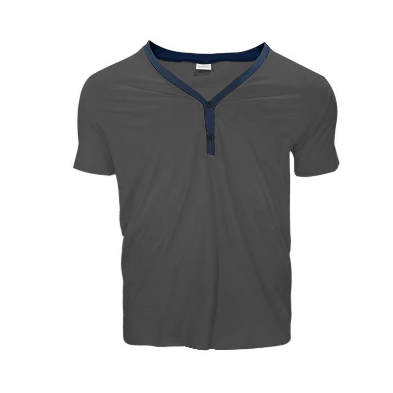 Summer New Men's Versatile Design T-shirts Loose Casual Color Matching Temperament Short Sleeves