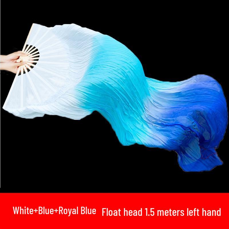 

Двусторонний длинный шелковый танцевальный веер со стримером для выступлений в стиле янгко и на площади