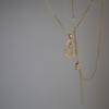 Eternal Love Tulip Pendant Necklace: Gold-Plated S925 Sterling Silver, Vintage Lace Design