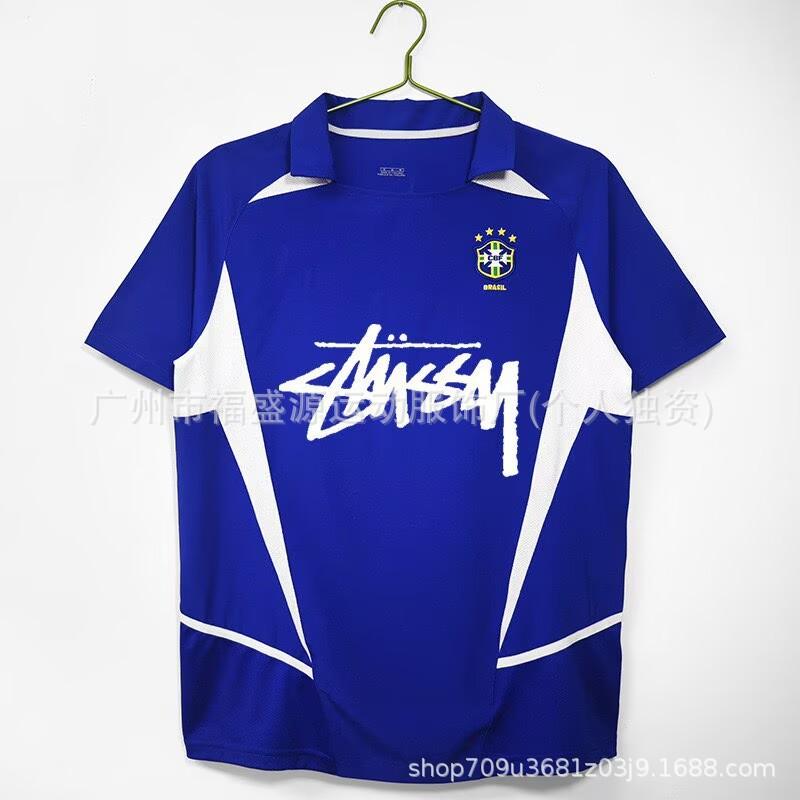 Retro Jersey Brazil Argentina Germany England Portugal Spain Signature Short Sleeved Football
