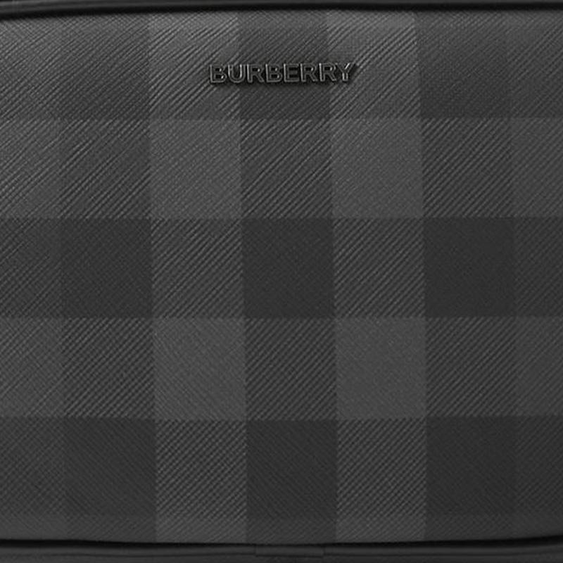 Burberry Check Leather Camera Bag, Luxury Adjustable Strap Crossbody Messenger Bag for Men, Daily Commute & Casual Use 80740991