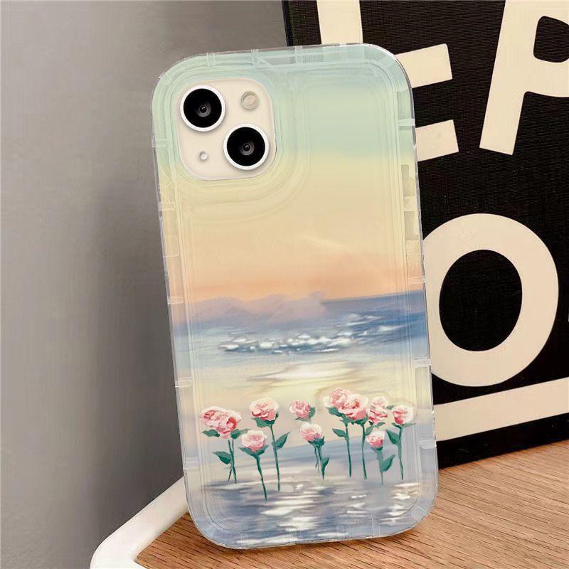 Scenic sunset rose suitable for iPhone17promax new mobile phone case 14TPU13/15 soft case anti-drop