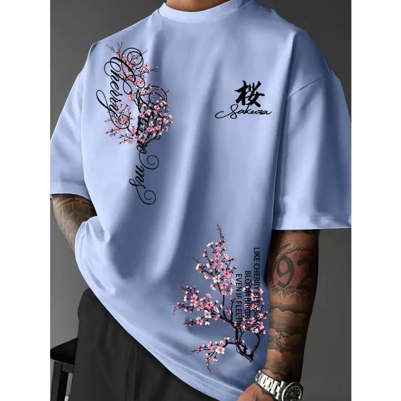 European and American men's Gothic summer personalized letter print soft and breathable round neck T-shirt outdoor urban top