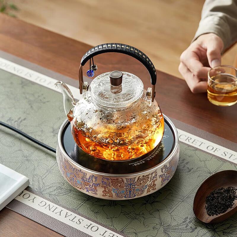 YIHUTEA Minimalist Glass Tea Set with Electric Ceramic Stove