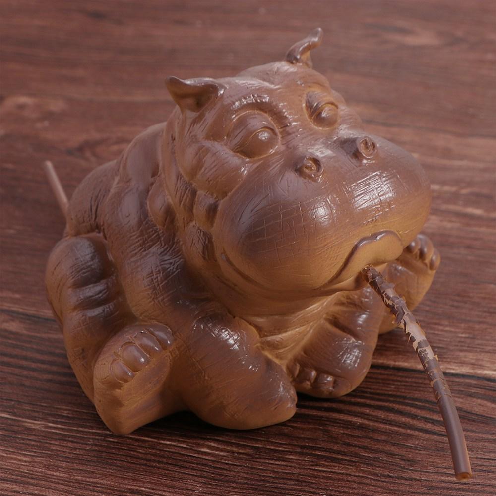 Resin Hippo Garden Statue Cute Animal Fountain Hippo Decor Hippo Pond Spitter Statue Outdoor