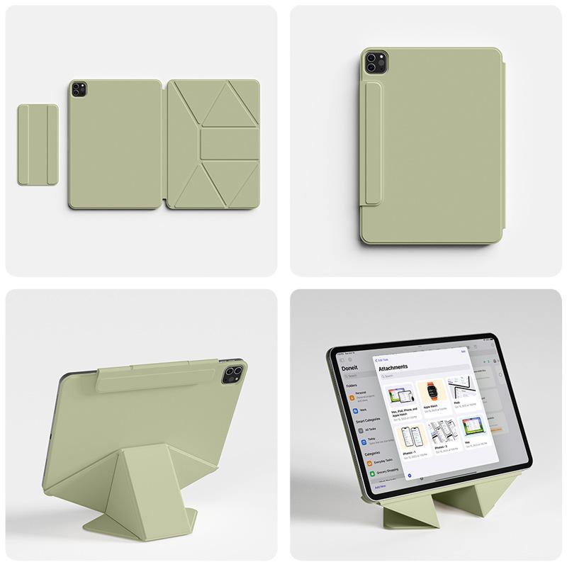 2026 JUNCHI for iPad Magnetic Multi-Angle Stand Detachable Pen Holder Slim Anti-Bend Case