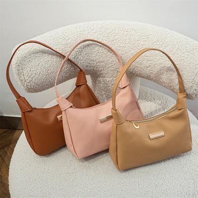 Neue Mode Damen PU Leder Schultertaschen Einfarbig Unterarmtasche Damen Lässige Pendler Handtasche Trendige Vielseitige Hobo Tasche