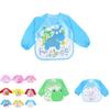 Cute Waterproof Cartoon Baby Feeding Apron With Long Sleeves For Toddler Weaning