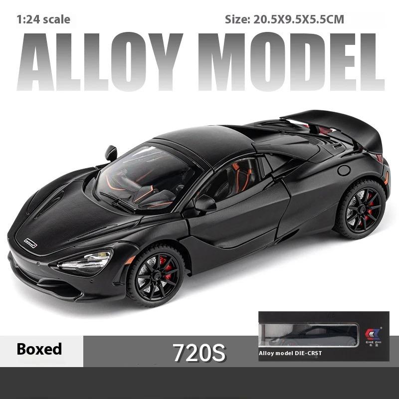 Super Sportcar Toy Simulation 1/24 McLaren 720s Car Model Alloy Die Cast with Sound Light Pull Back Toys Vehicles Models Children Gifts