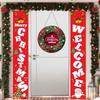 Christmas Wooden Hanging Welcome Sign - Dual-Use Decoration for Shop or Home