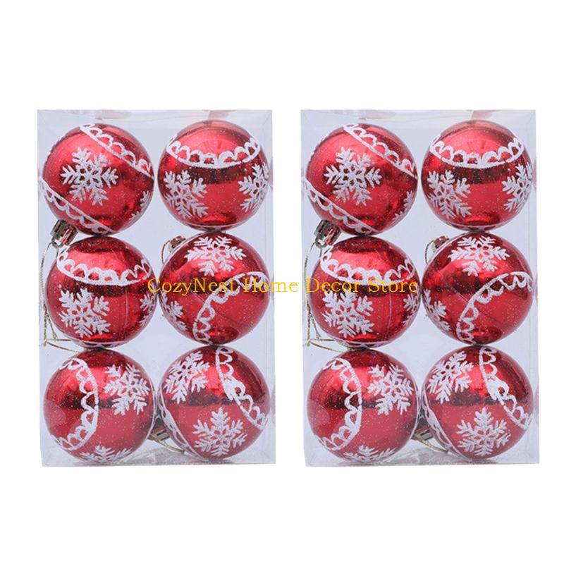 92MF 12Pcs Shatterproof Christmas Baubles Ball Hanging Ornament Christmas Tree Decoration For Wreath Mantels Winter Holiday