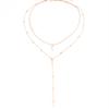 Stylish Retro Women's Collarbone Chain Jewelry, Double Bead Chain Fringed Moon Pendant Necklace