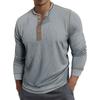 Men's Round Neck Contrast Color Long Sleeve POLO Shirt T-shirt Undershirt Retro British Style Bottoming Tees