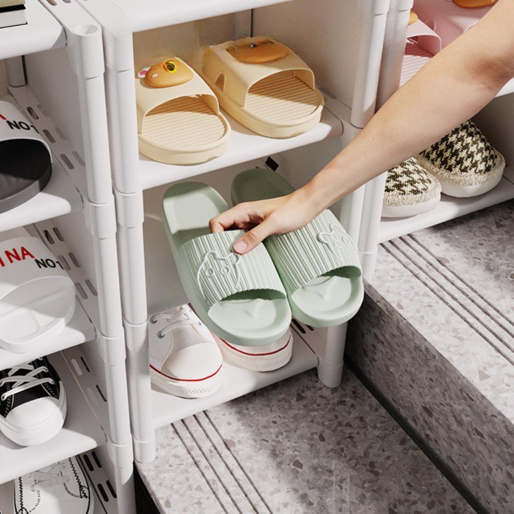 Multiple Layers Shoe Rack Saving Cabinet Stackable Adjustable Shoe Organizer Shelf Organizer For Wall Corner Space Saving Rack