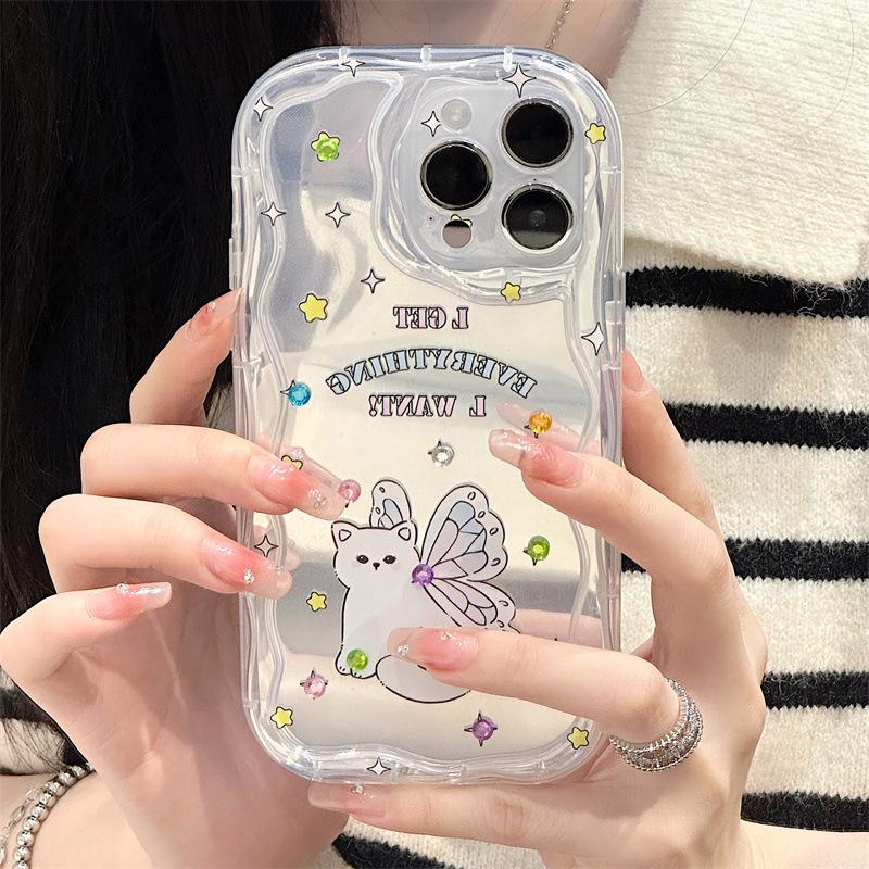 Zhitai Apple iPhone Case: Cartoon Design for iPhone 12, 14Pro, 15, and 16Pro - Cream Pattern, Full Coverage.