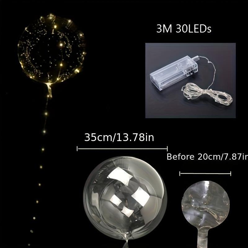4 st LED-ballonger med ljus lysande transparenta Bobo-ballonger bröllopsfödelsedagsfest dekoration LED-ljusballong