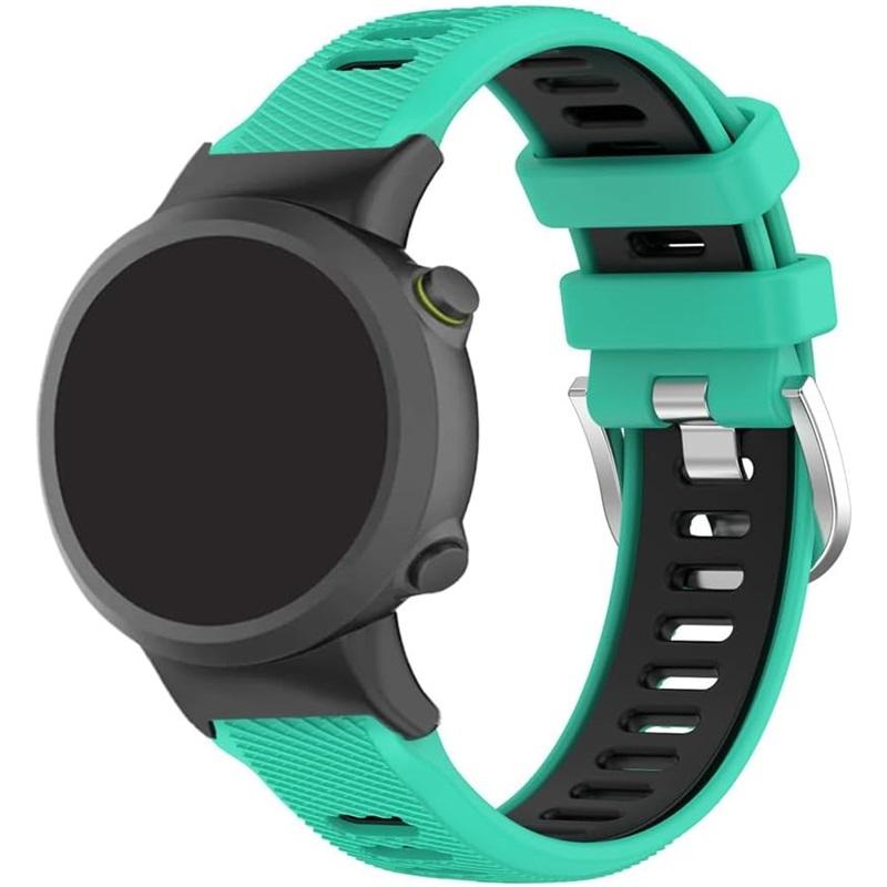 Silicone Strap for Garmin Swim 2 Watch Band for Garmin Forerunner 45 45s Replace Band Bracelet Two Tone Belt, Metal Connectors