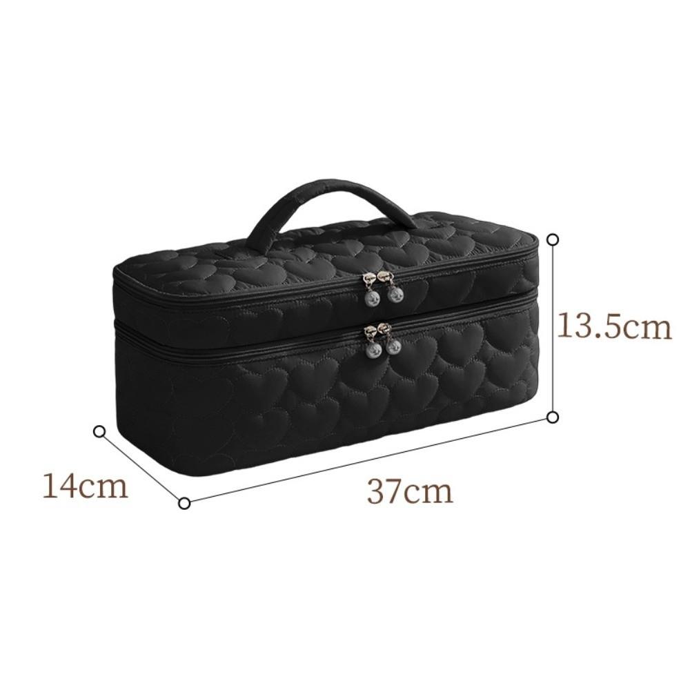 Floral Hair Dryer Storage Bag Dustproof Double-Layer Hair Curler Protective Pouch Large Capacity with Handle Hair Tool Organizer