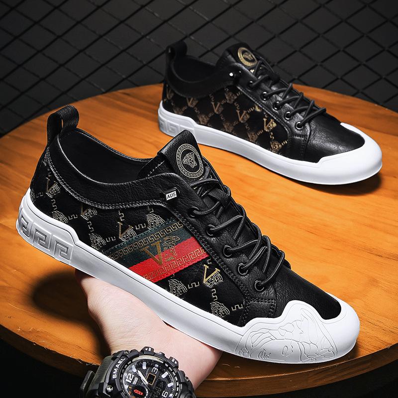 

Модные кожаные кеды, универсальный тренд, мужская обувь, обувь для ног, повседневная кожаная обувь 44