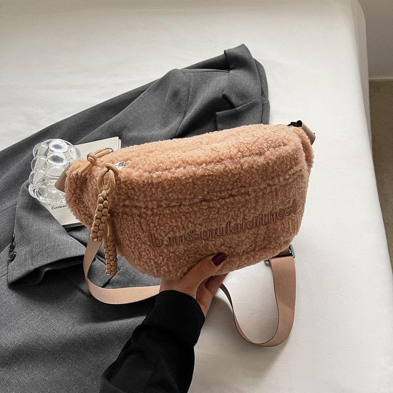 Simple Solid Color Shoulder Bag Women's 2025 Autumn New Small Fresh Chest Bag Schoolgirl Sports Crossbody Bag Women's Bag