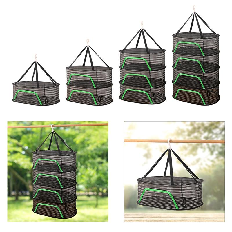 Folding Food Drying Net Anti-Mosquito Dry Rack for Herbs Hanging Basket Dryer Bag Mesh Drying Net for Vegetable Fruit
