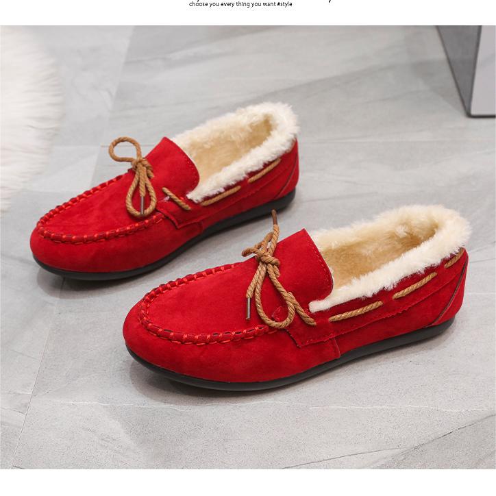 

Мода Новые зимние туфли Женские повседневные туфли на плоской подошве Женские мокасины Мягкие лоферы Модные удобные теплые плюшевые женские хлопковые туфли 41 красный