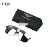 Yilan Memory Titanium Aviator Photochromic Polarized Sunglasses Gift Set