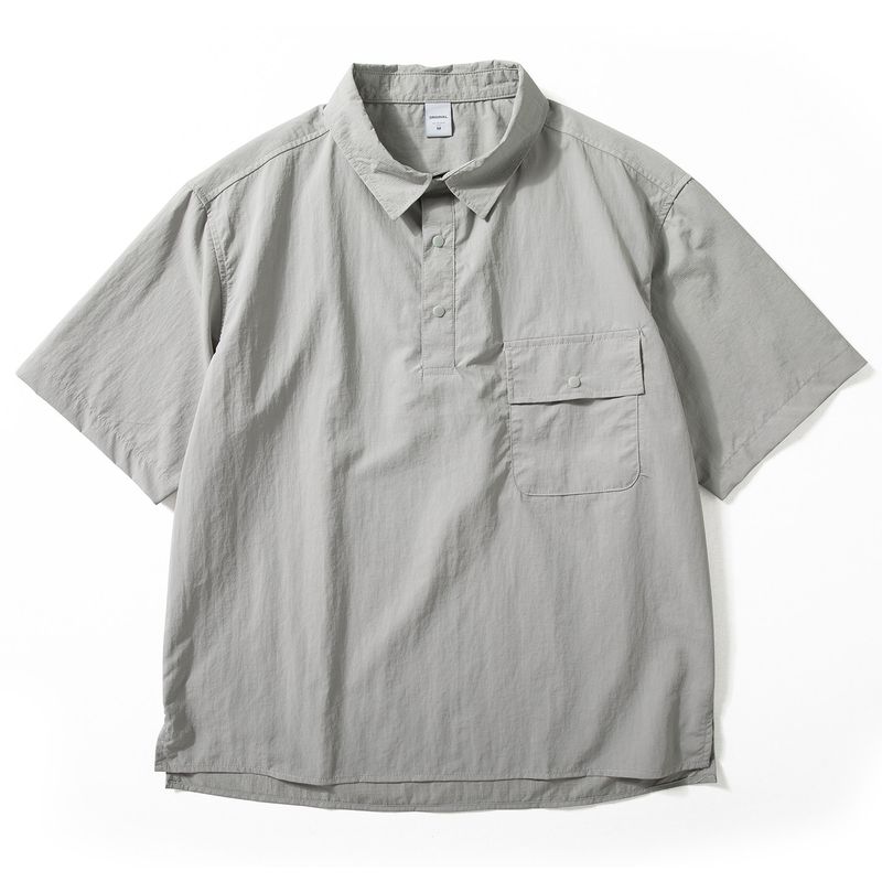 Japanese-Style Short-Sleeve Men's Summer New Lightweight Breathable Outdoor Functional Shirt with Texture, Loose Casual Shirt
