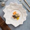 Pure White Rock Texture Coral Plate Irregular Ceramic Dessert Plate Salad Plate Sushi Plates Molecular Cooking Tableware