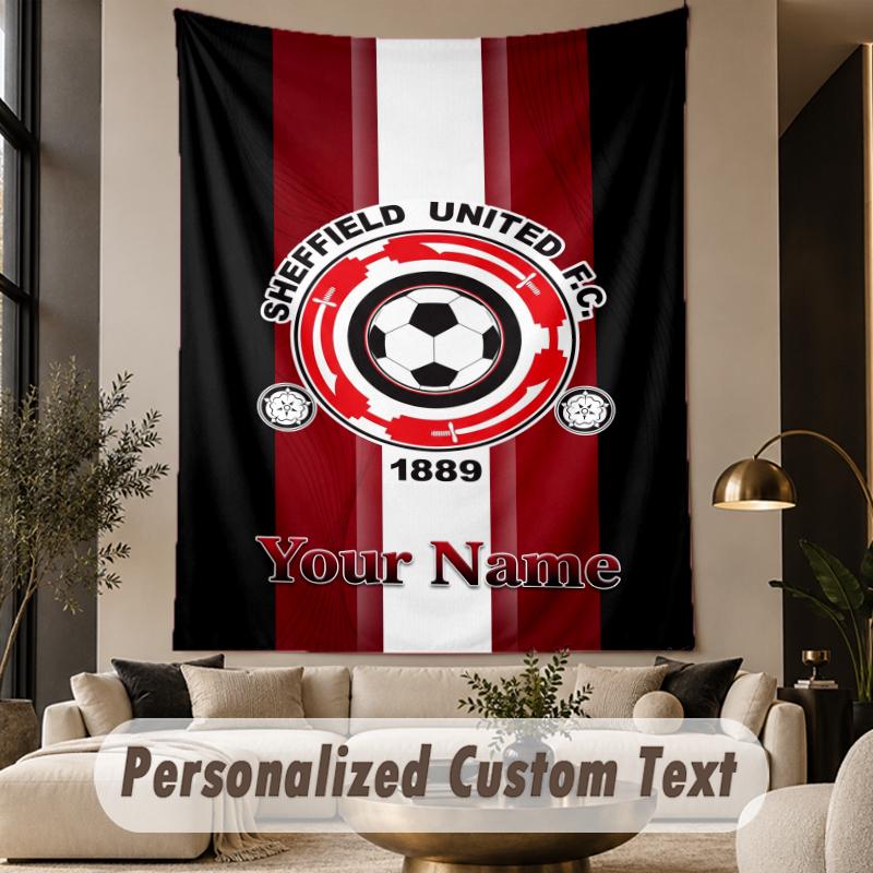 Custom Text Tapestry Sheffield United FC Print Wall Tapestry Indoor Living Room Wall Decor