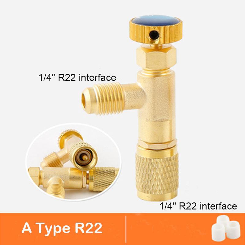 R410a R22 Refrigeration Tool Air conditioning Safety Valve Adapter Fitting 1/4" 5/16" Inch Male/Famale Charging Hose Valve