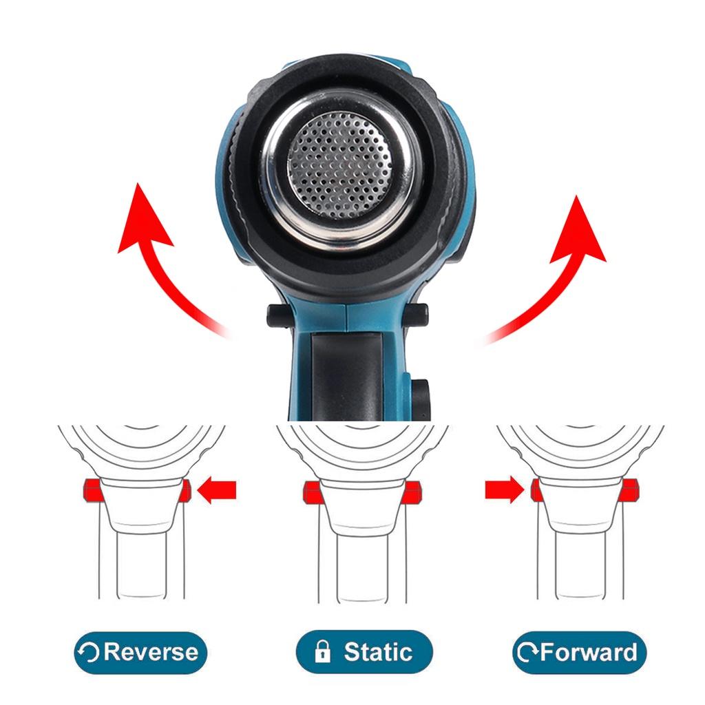 1200W Cordless Handheld Hot Air Gun Temperatures Adjustable With 2 Nozzles Electric Heat Gun For Makita 18V Lithium Battery