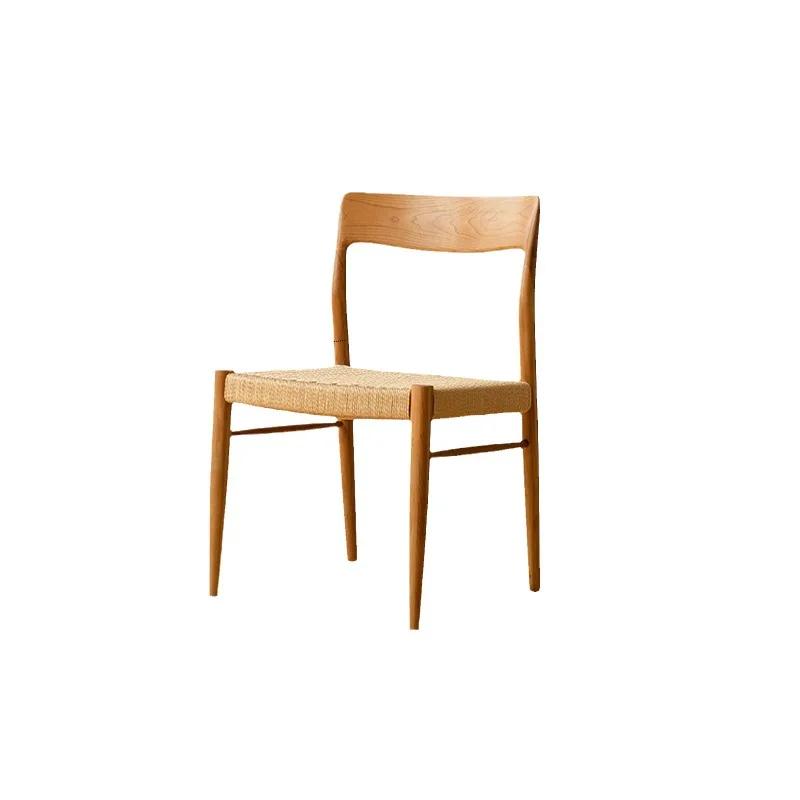 For Rattan Chair Modern Elegant Dining Room Chairs Leather Home Furniture Nordic Antique Cafe Lightweight Pink White Chaise Desi