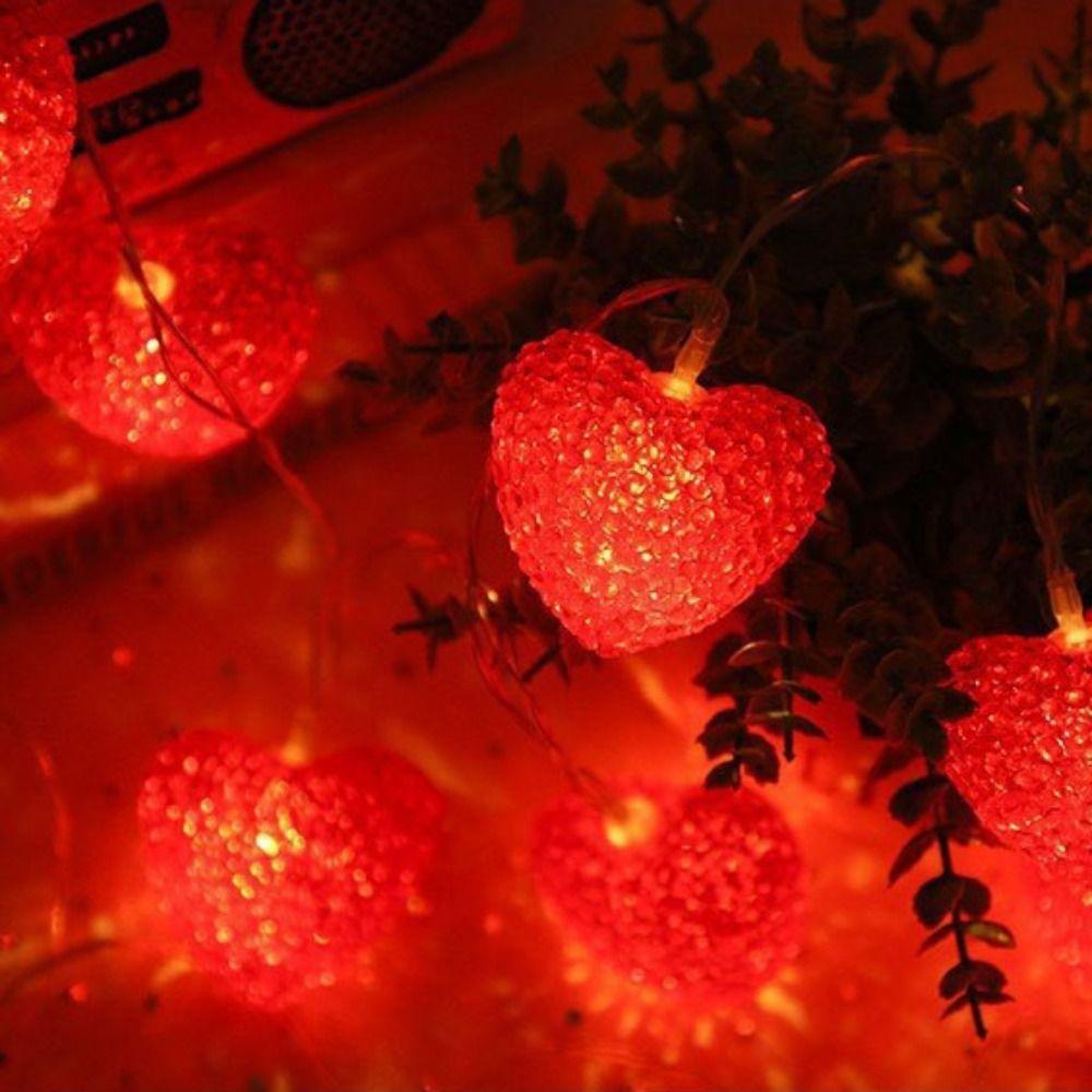 USB Port Heart Curtain Fairy Light Creative Love Valentine Day LED String Lights Red Pink Beautiful LED Atmosphere Light Wedding
