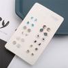 12 Pairs Small Planet Moon Star Stud Earrings Set For Women Simple Geometric Flower  Earrings  Party Jewelry
