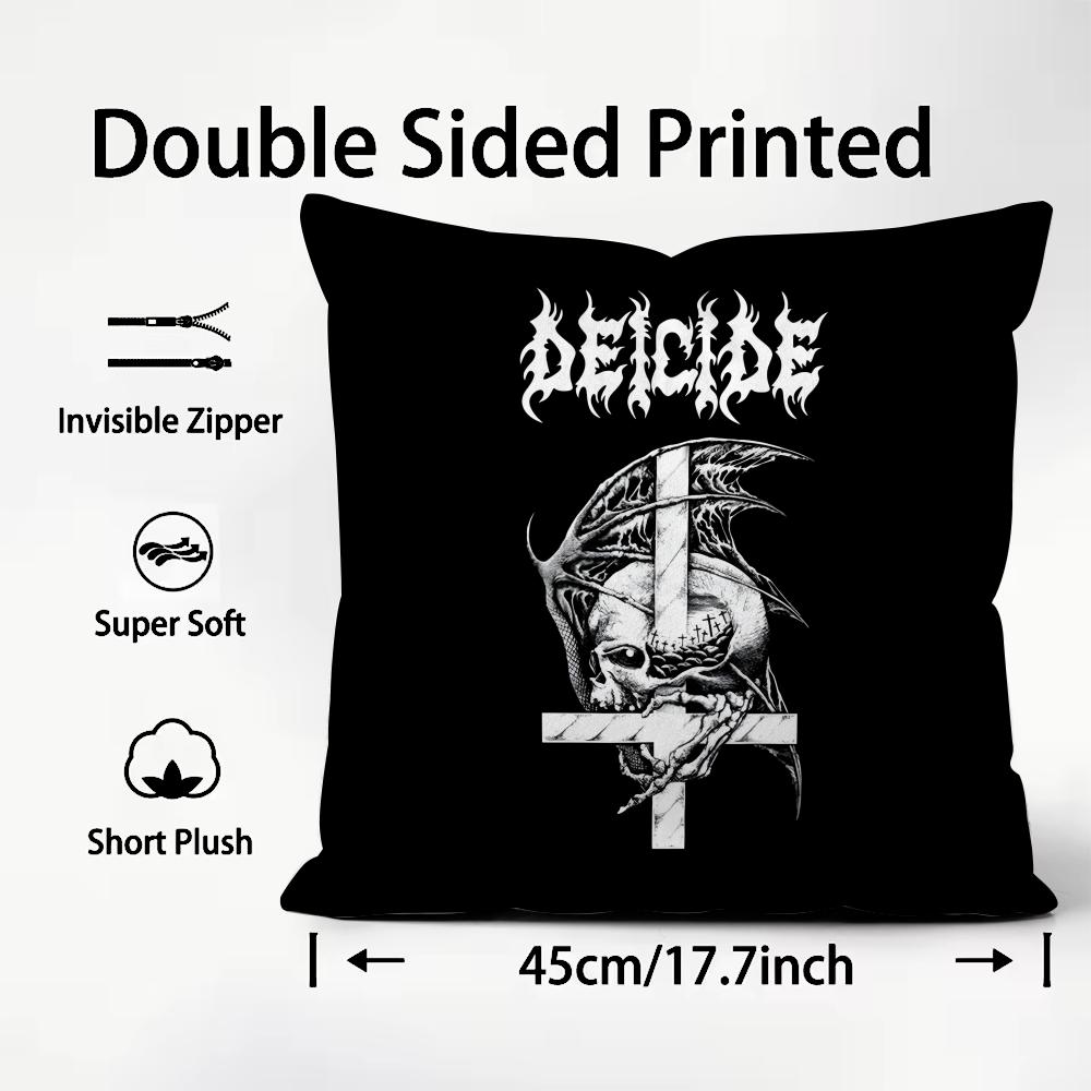 DDEICIDE Band Cushion Cover Plush Fabric Soft DoubleSided Printed Sofa Warm Winter Home Child Gift Pillow Case