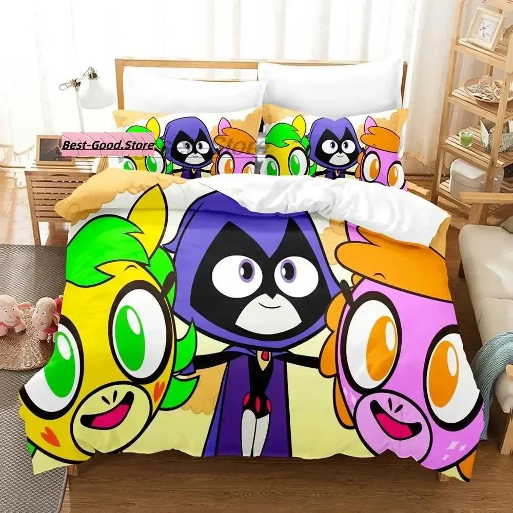 

Titans GO Beding Set Single Twin Ful Quen King-Sized Dimensionsd Dimensions Bed Linen Set Aldult Kid Bedrom Duvetcover Sets 3D Print Anime Kawai 120*200cm Single