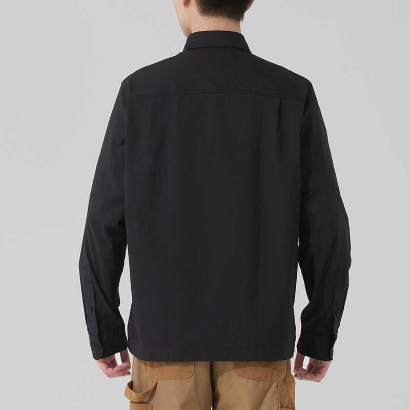 Timberland Sports Casual Polo Long Sleeve Shirt Men Shirts Black A42XU-001