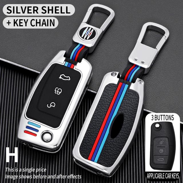 Zinc Alloy 3 Button Car Key Case Cover Fob Shell for Ford Focus 2 MK2 Fiesta Mondeo Galaxy Falcon Territory Ecosport