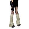 Harajuku Women Autumn Vintage Flared Leg Warmers Socks Gothic Punk Letters Label Ribbed Knitted Foot Covers Streetwear