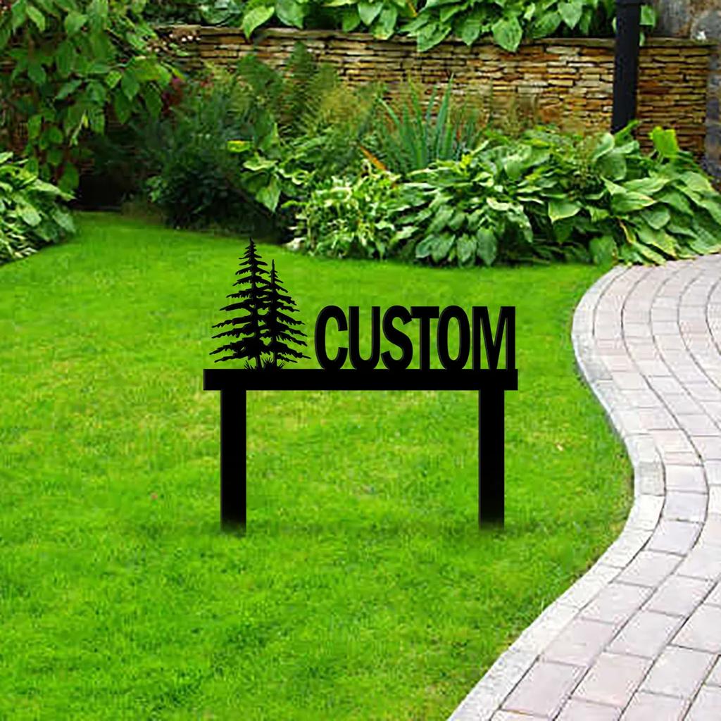Custom Metal Address Sign Garden Stake House Number Plaque