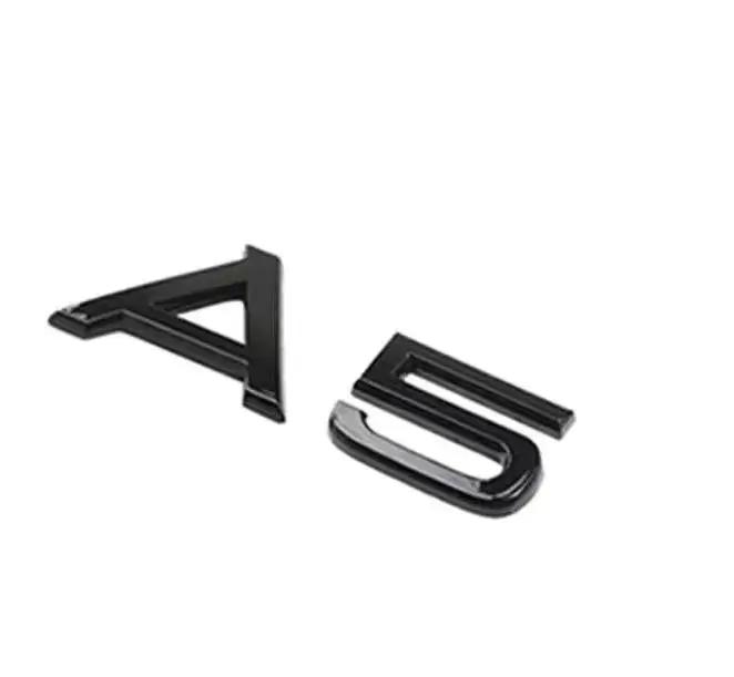 zbts2 A5 2010-2019 4Ring logo ABS Black Car Hood Front Grill Rear Trunk Emblem Sticker A5 Mark Quarrto 2.0T Sline Emblem