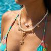 Gold Color Starfish Conch Pendant Necklace For Women Exquisite Imitation Pearl Beads Choker Bohemian Ocean Party Jewelry Gifts
