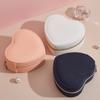 Custom Logo PU Leather Small Heart Travel Jewelry Boxes Organizer Velvet Jewelry Storage Case Jewelry Box